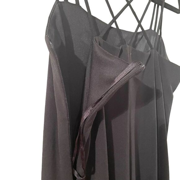 Vintage Black Molly Mallow Evening Rhinestone Maxi Formal Dress Women Size 10 - Picture 5 of 11